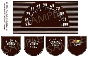 1940 Ford Standard & 40-41 Pickup Truck Gauge Decal Set Hot Rod Flathead  - Picture 1 of 1