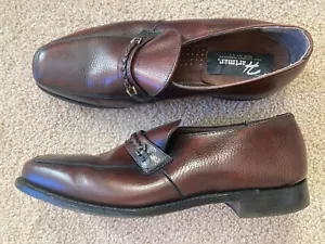 GEO Hartman Mens 12 EEE Dress Shoes Brown Loafers Slip On 29185 - Picture 1 of 10