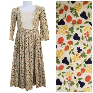 Homemade Fruit Print Girls Dress Embroidered Lace Prairie Cosplay - Picture 1 of 9