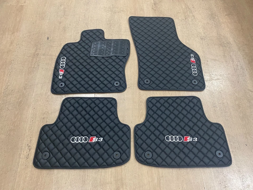 Luxury Leather Car Mats for Audi S3 2013-2020 8V , Made to Order Foto 1 de 4