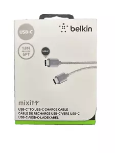 Belkin Mixit-Fast Charge USB-C TO USB-C 6ft Cable-for iPhone 15 and Samsung - Picture 1 of 2