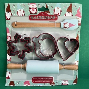 The Bakeshop Gnome Christmas Cookie Cutter And Baking Utensil Set 8pc Set New 🎄 - Picture 1 of 2