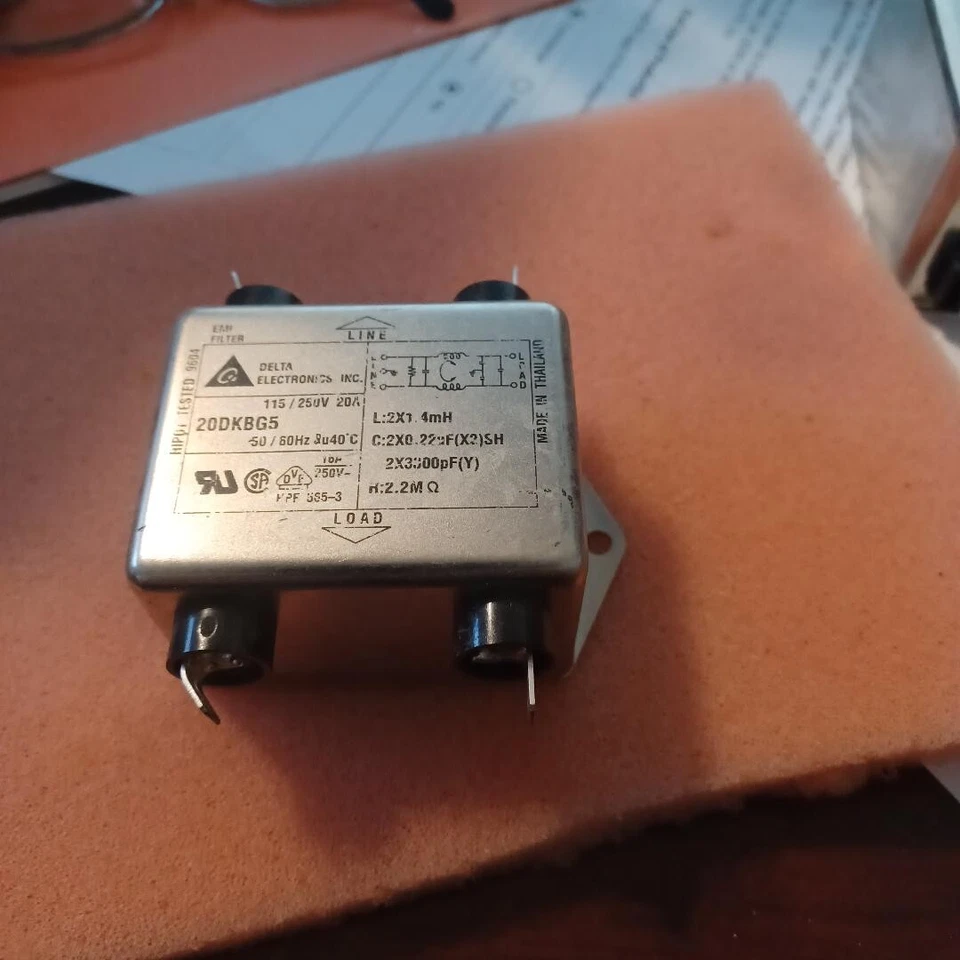 DELTA ELECTRONICS 20DKBG5 Power Line Filter General Purpose 50Hz/60Hz 20A 250VAC - Image 1 of 1
