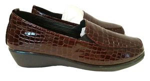 Heavenly Soles Damen Halbschuhe Lack Krokoleder Keilabsatz Schuh Gr. 6 Neu - Bild 1 von 11