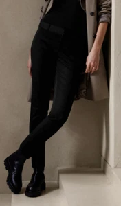 NWT!! Banana Republic Black Modern Sloan Slim Ankle Trouser Pant Size 2 Short 2S - Picture 1 of 5