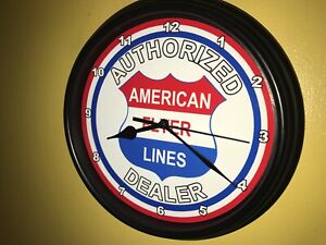 American Flyer Lines Trains Set AuthDealer Store Garage Clock Advertising Sign