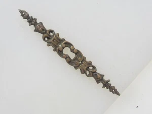 Victorian Brass Escutcheon Keyhole Plate Old Rococo Nouveau Gilt Antique -£8each - Picture 1 of 10
