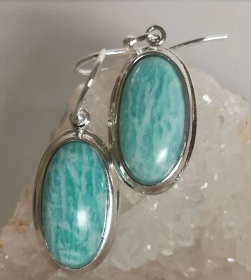Ohrringe mit Amazonit, 925er Silber - Grün - Türkis - Bild 1 von 4