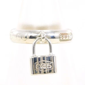 RARE TIFFANY&Co. 1837 Lock Ring Sterling Silver Polished Women's Auth Excellent - Picture 1 of 6