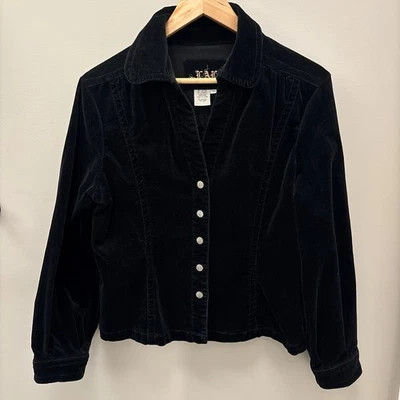 Chaqueta de pana para mujer Live A Little gótica Y2K años 90 botones metálicos medianos Foto 1 de 4