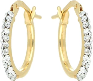 , Orecchini a Cerchio in Oro Giallo 18Kt E Argento Sterling 925 2Begold Con Cris - Foto 1 di 12
