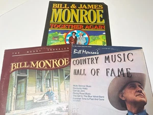 BILL MONROE 3 LP lot: Country Music Hall Of Fame -Weary Traveler -Together Again - Picture 1 of 8