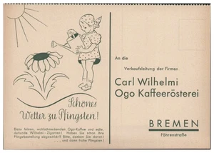 Y29594/ Carl Wilhelmi Ogo Kaffeerösterei Bremen Bestellkarte AK ca.1935 - Picture 1 of 2