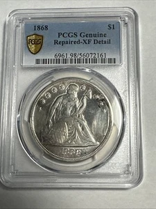1868 Seated Dollar $1 PCGS Graded XF Details B293 - Foto 1 di 6