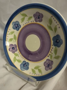 Plato de ensalada/postre Gibson Bella 8 pulgadas azul y lavanda flores plato - Imagen 1 de 4