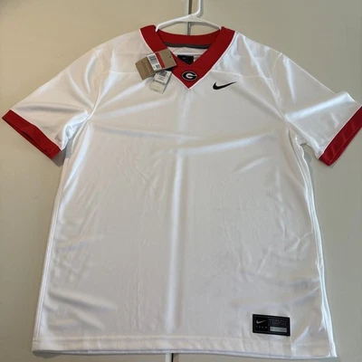 NWT Men's Large Nike Team Dri-Fit NCAA Georgia Bulldogs White Blank Jersey - Image 1 of 4