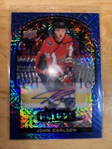 2020-21 UD Allure Blue Line Autograph John Carlson 1/35 Washington Capitals - Picture 1 of 2
