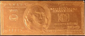 1999 Washington Mint Gold Foil $100 Note w/ COA & Case - Picture 1 of 5