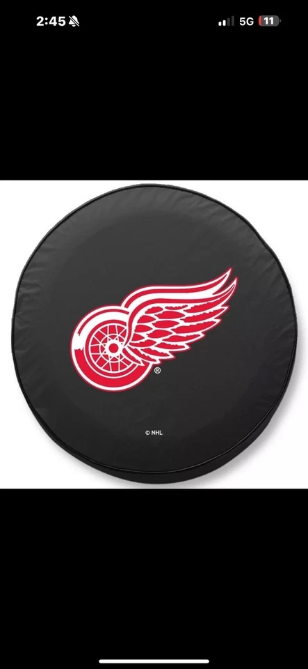 Detroit Red Wings NHL Tire Cover on Black Vinyl Size Y Jeep Brand New Unopened - Image 1 of 4