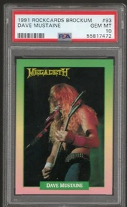 1991 RockCards Brockum #93 Dave Mustaine "Megadeth" PSA 10 Gem Mint - Bild 1 von 2