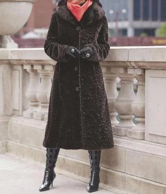 Mujer Ropa Exterior Invierno Iglesia Fiesta Frío Imitación Piel Abrigo Largo Chaqueta Plus 2X 3X Foto 1 de 4