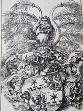 antik Druck Albrecht Dürer Wappen der Freiherren von Roggendorf