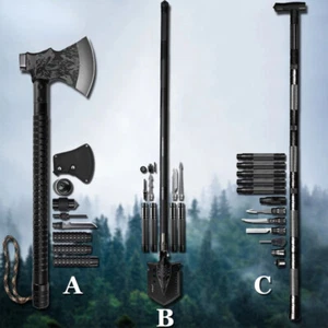 Tactical Tomahawk Trekking Wanderstöcke Axt Beil Klappschaufel Outdoor Tools - Bild 1 von 22