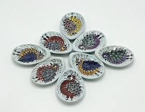 Set of 8 1960s Royal Copenhagen Beth Breyen Faience Tenera CRAZY BIRD Dishes LOT - Picture 1 of 7