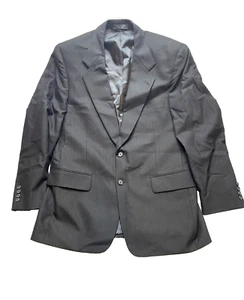 Jeffrey Banks Suit Coat Mens 42R Black 100% Wool Single Breasted Sport Blazer - Picture 1 of 11