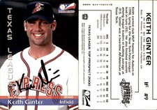 Keith Ginter Signed 2000 Grandstand Texas League Top Prospects #NNO Card