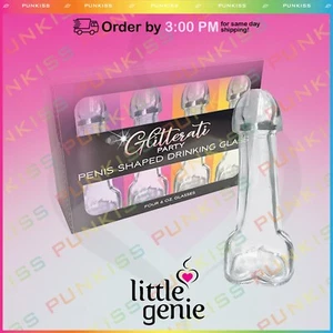Glitterati Penis Shaped Shot Glass Cupđź’‹Cocktail Party Drinking Night-4 PK - Picture 1 of 4