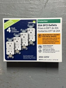 Leviton GFTR2-4W Self-Test Slim Design 20A GFCI Tamper-Resistant Outlet - Picture 1 of 3