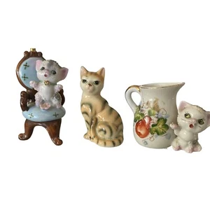 Cats Kittens Kitties Japan 3-4" No chips Cute 3 Collectibles - Picture 1 of 11