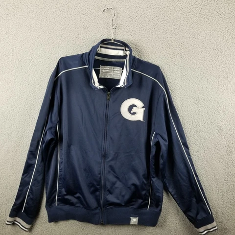 Georgetown Hoyas Nike Jacket Blue Men’s XL Vintage Warm Up Coat Embriodered Cover