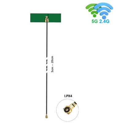 PCB 2.4&5.8GHz duallband 3dBi I.PX4 coaxial max.30cm 50Ohm e.g. Laptop/Mobile - Bild 1 von 4