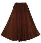 BeautyBatik Brown Women BOHO Gypsy Long Maxi Tiered Peasant Skirt 1X 2X 18 20