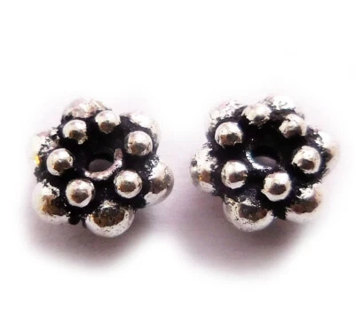 14 Pcs 8X5mm Spacer Bead Antique Silver Plated Jewelry Making cz-518 - Image 1 of 3