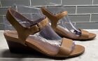 Aldo Classic Low Wedge Leather Sandals Women's Size 8.5 Strappy Brown
