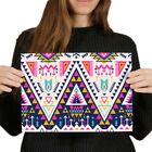 A4 - Aztec Pink Tribal Ethnic Pattern Poster 29.7X21cm280gsm #14680