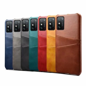Slim PU Leather Wallet Phone Case Credit Card Slot Holder Shockproof Back Case - Picture 1 of 14