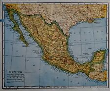Antique 1923 Atlas Map Post World War I Mexico Central America Panama Costa Rica