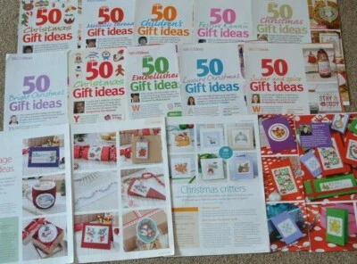 SETS OF CHRISTMAS MOTIFS FOR CARDS TAGS GIFTS CROSS STITCH CHART DROP DOWN MENU - Image 1 of 2