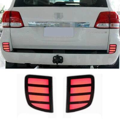 Luces de parachoques traseras LED reflector ahumado para Toyota Land Cruiser LC200 2008-2015 Foto 1 de 4