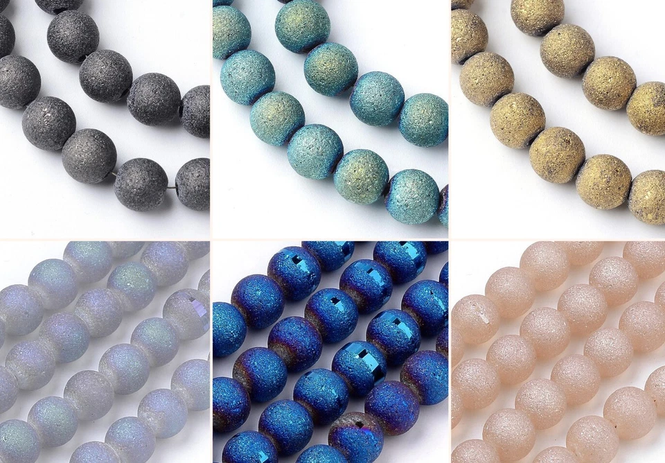 6mm Glasperlen frosted Style 100St. Fädelloch 1,5mm - Bild 1 von 1