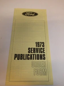 Ford 1973 Service Publications 1961-1973 Car & Truck Manual Helm Inc. Order Form - Bild 1 von 9