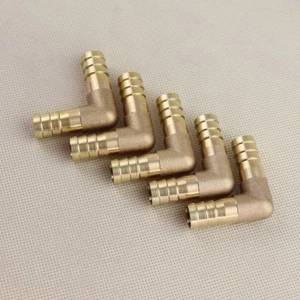 5Pcs 90 Degree (1/2" x 1/2" ) NEW Brass Barbed Tube Pipe Fitting Hose Barb Elbow - Picture 1 of 4