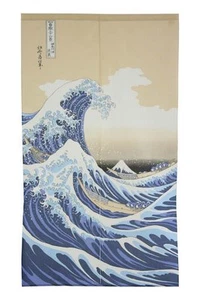 Noren Vorhang Wandteppich Ukiyoe Katsushika Hokusai Great Wave 14-214 MADE IN JAPAN - Bild 1 von 7