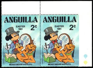ANGUILLA 435v - Disney Pluto and Mickey Mouse "Imperf on Right Margin" (pf54996) - Picture 1 of 1