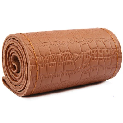 DIY Emboss Genuine Leather Auto Car Steering Wheel Cover Case Needles Thread 38 - Image 1 of 4