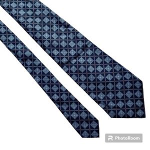 Gino Pompeii Vintage Neck Tie - Geometric; Blue